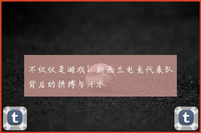 不仅仅是游戏！新西兰电竞代表队背后的拼搏与汗水